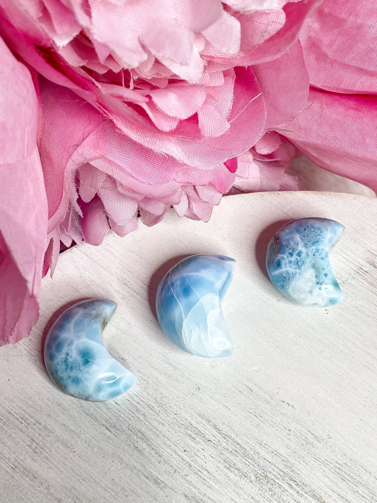 Larimar Moon Carving