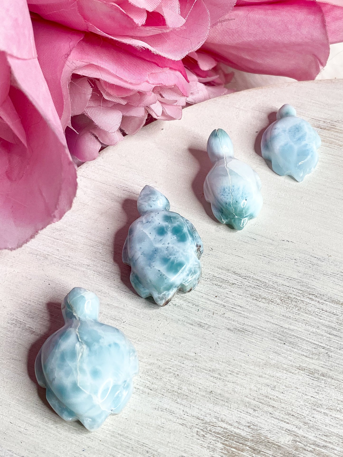 Larimar Turtle Carving