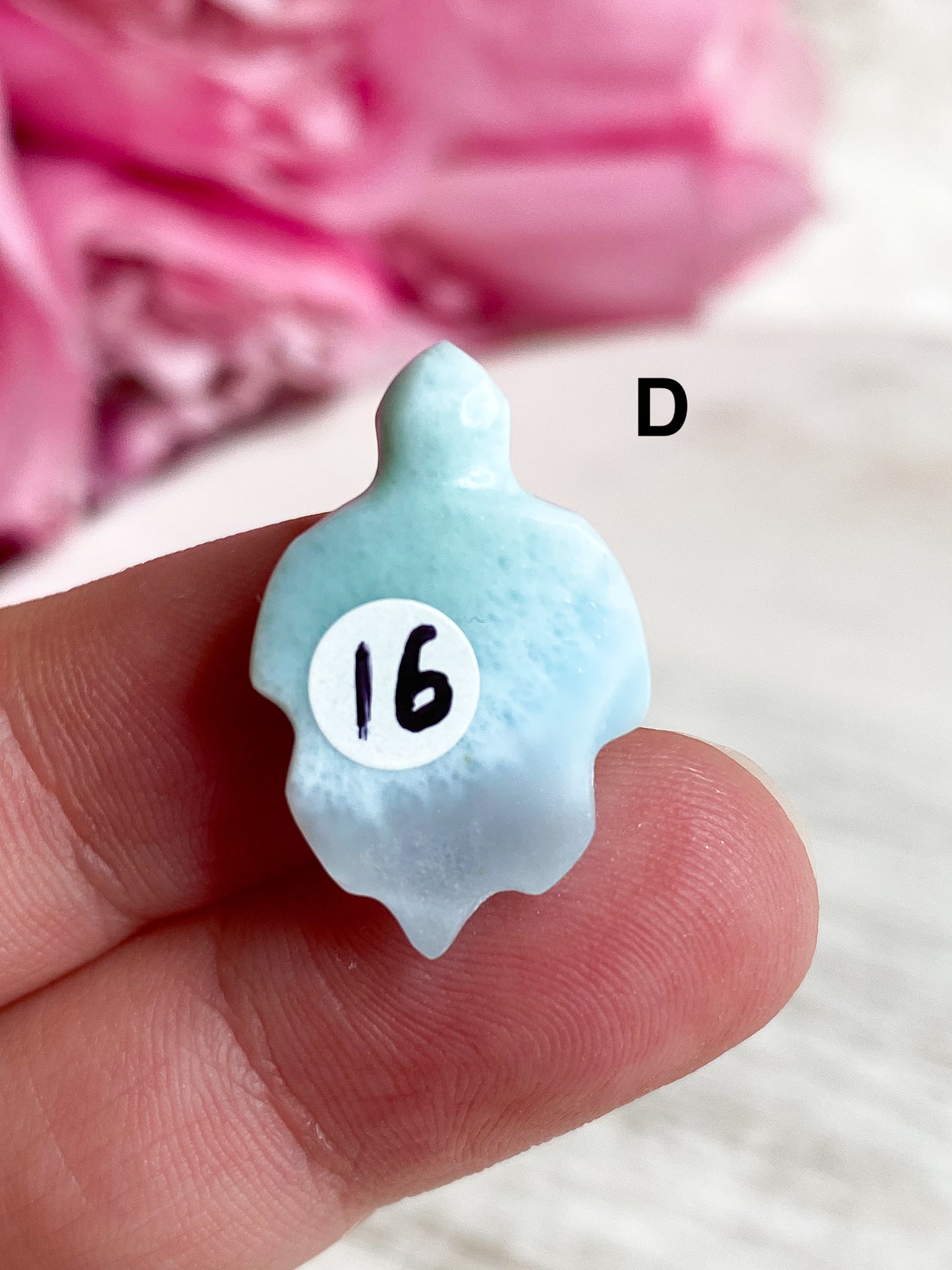 Larimar Turtle Carving