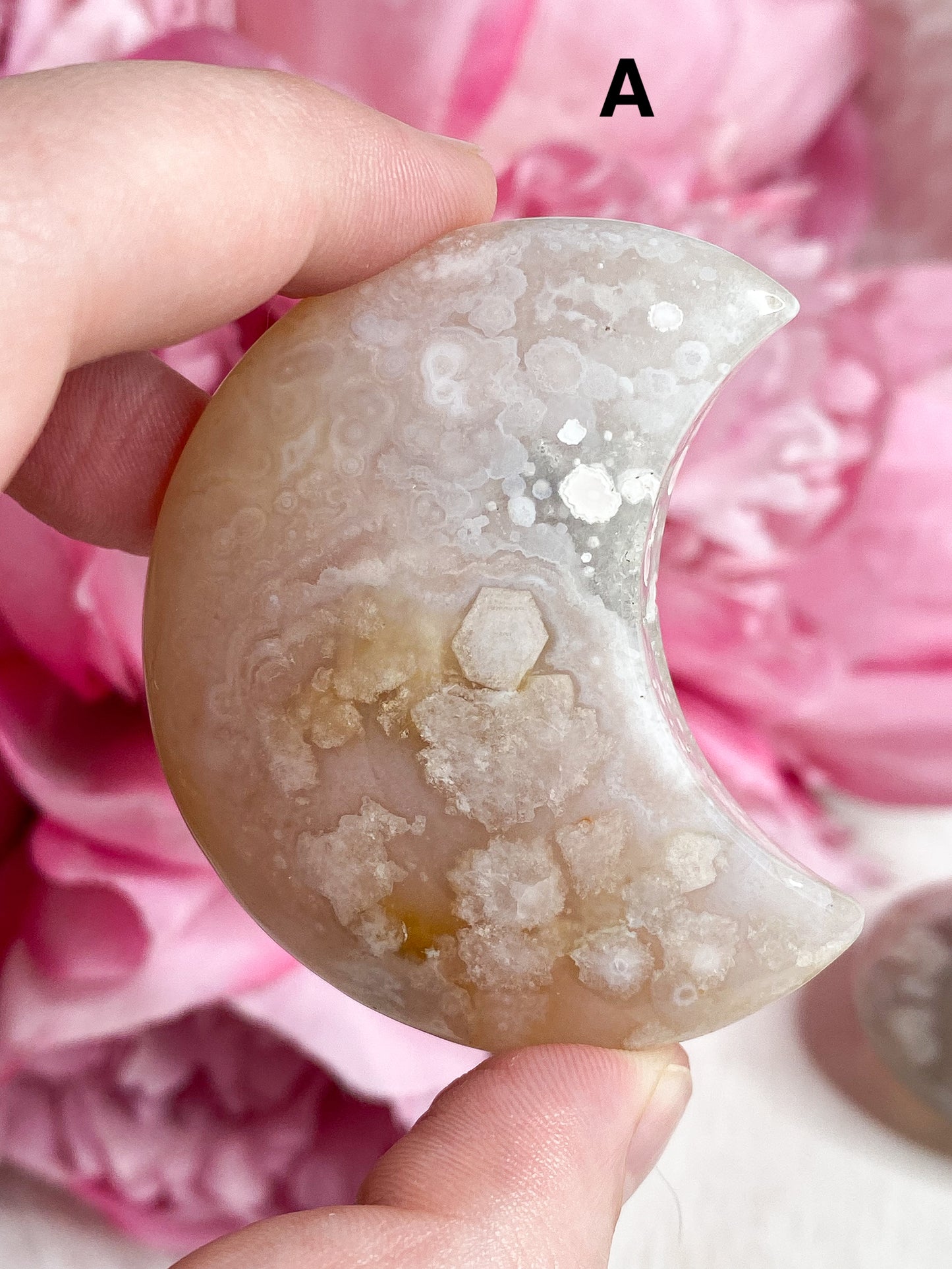 Flower Agate Moon - You Choose