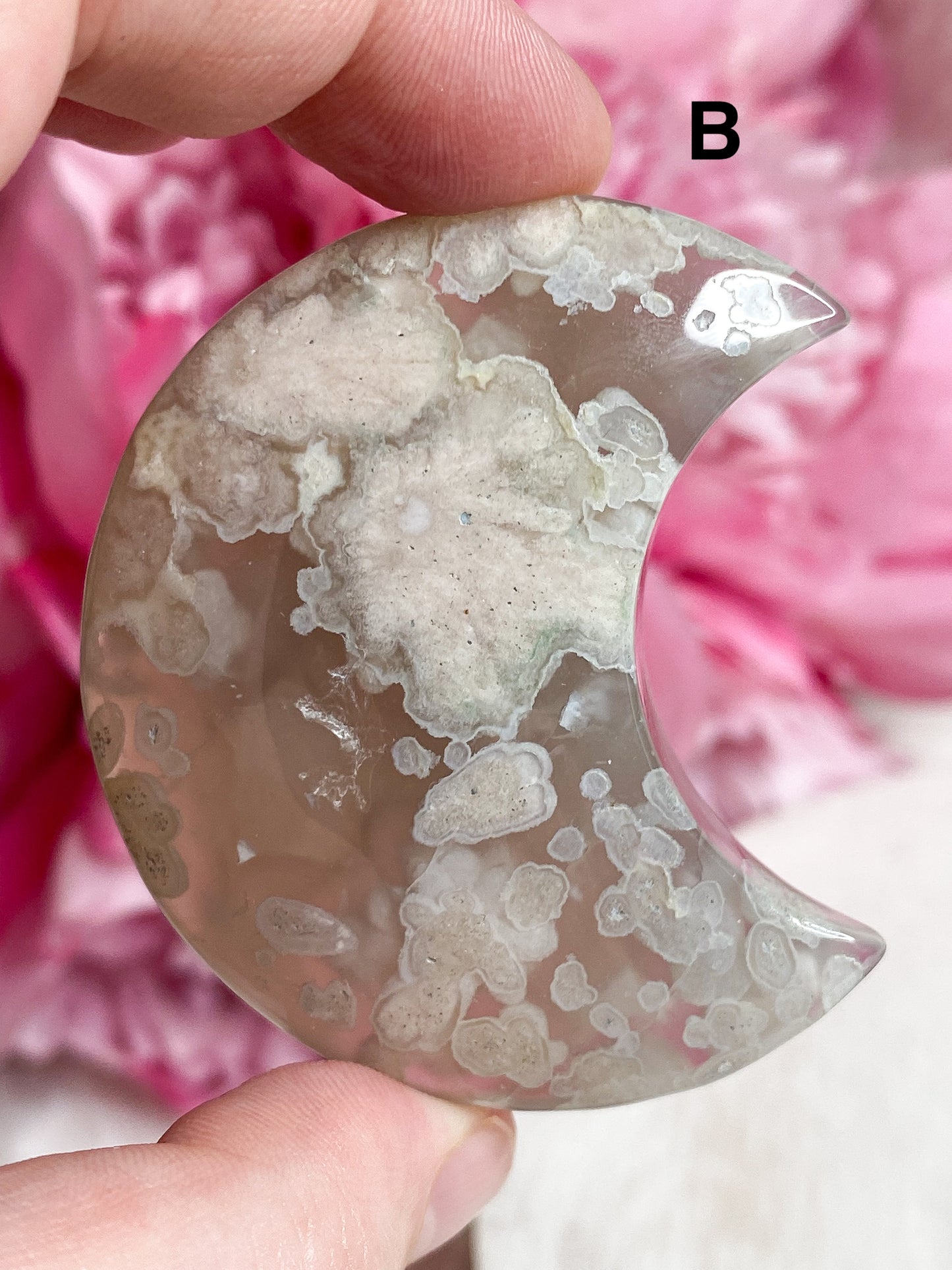 Flower Agate Moon - You Choose