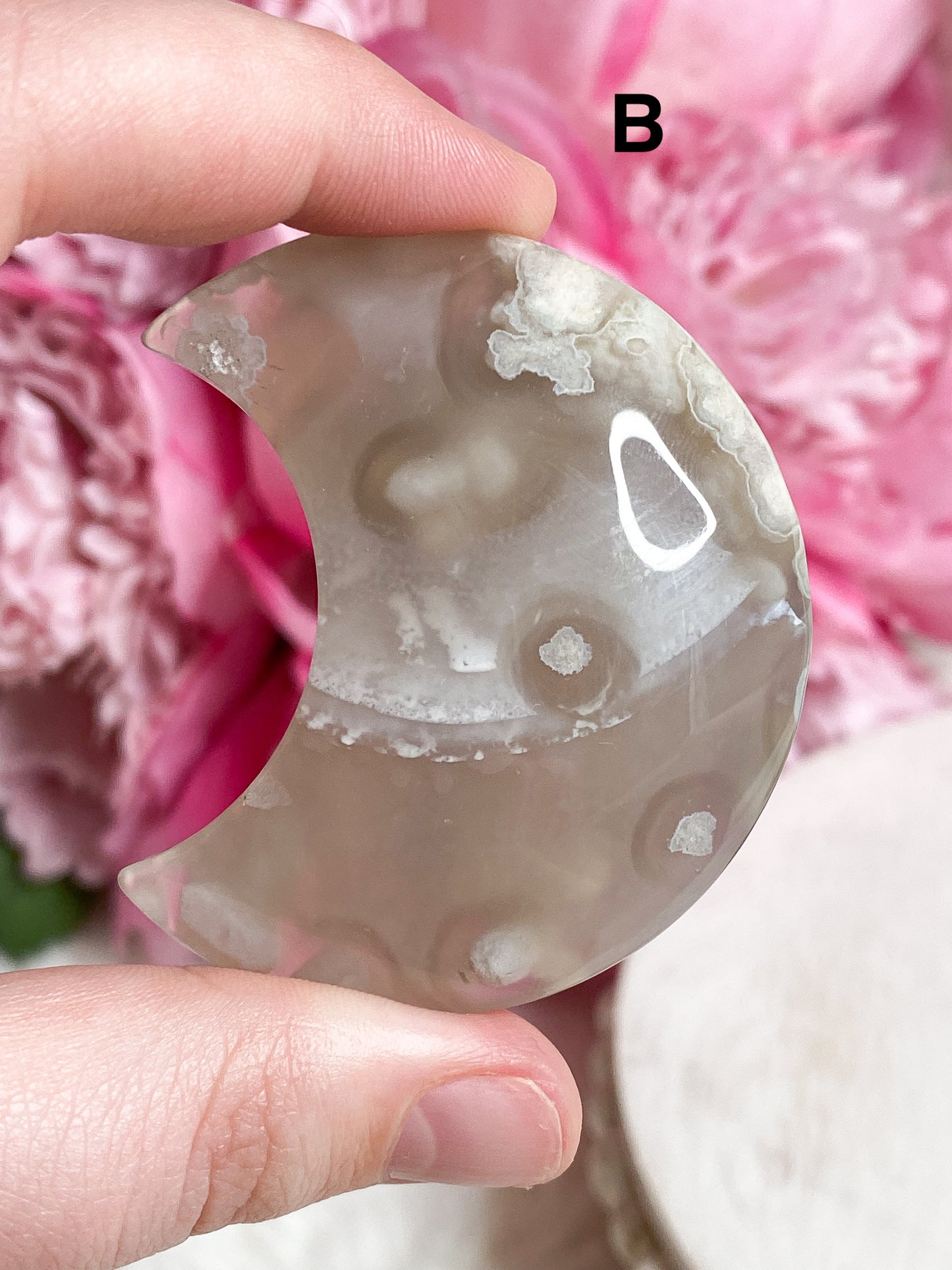 Flower Agate Moon - You Choose