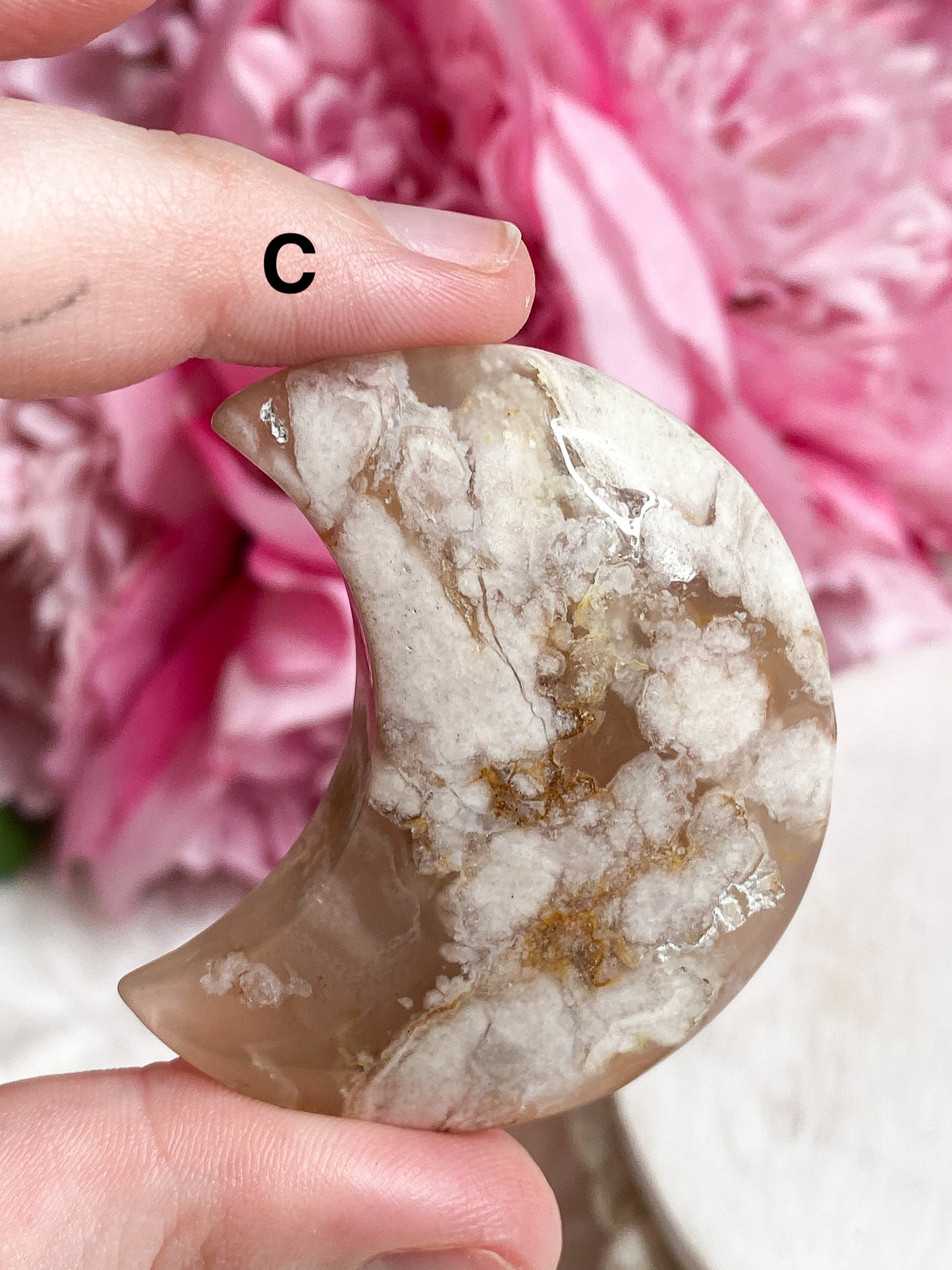 Flower Agate Moon - You Choose