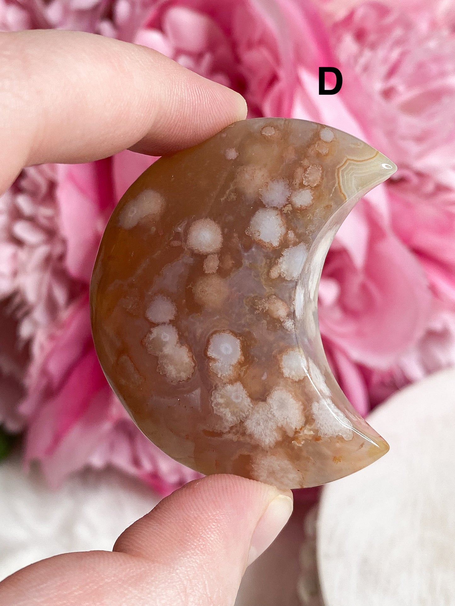 Flower Agate Moon - You Choose