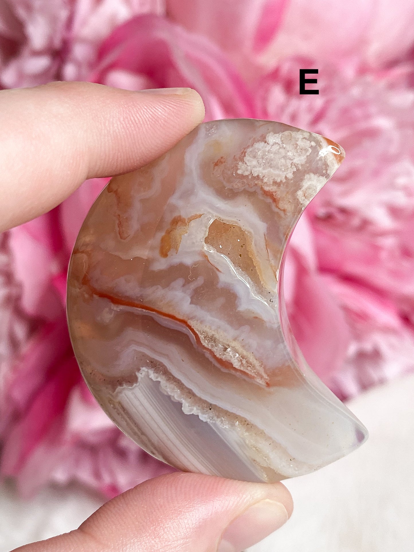 Flower Agate Moon - You Choose