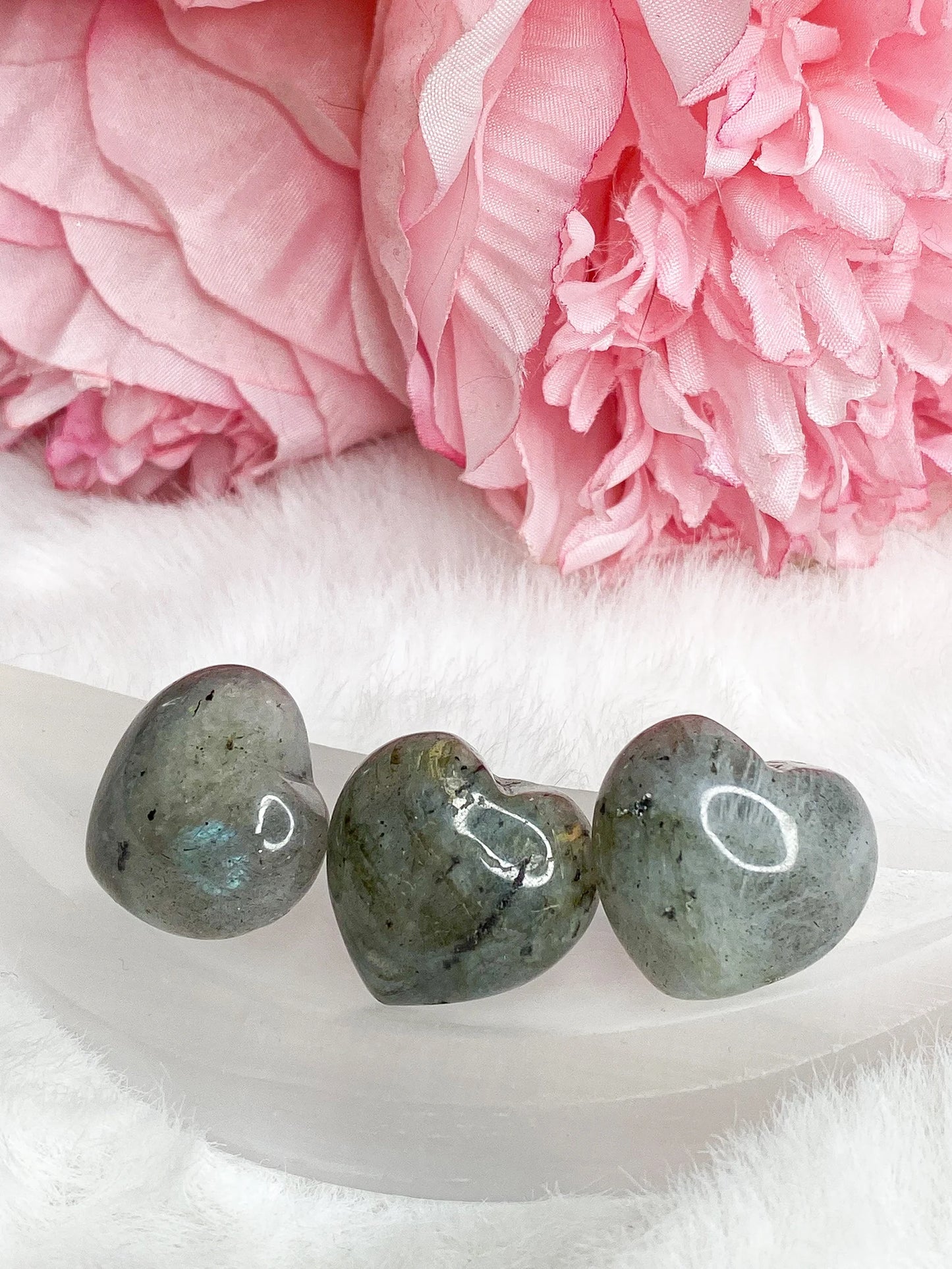 Mini Labradorite Puffy Heart