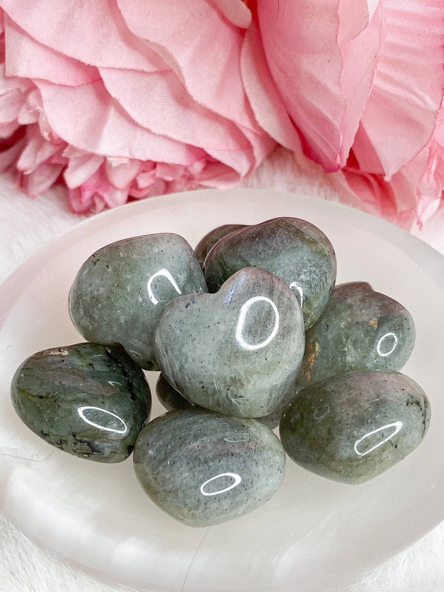 Mini Labradorite Puffy Heart