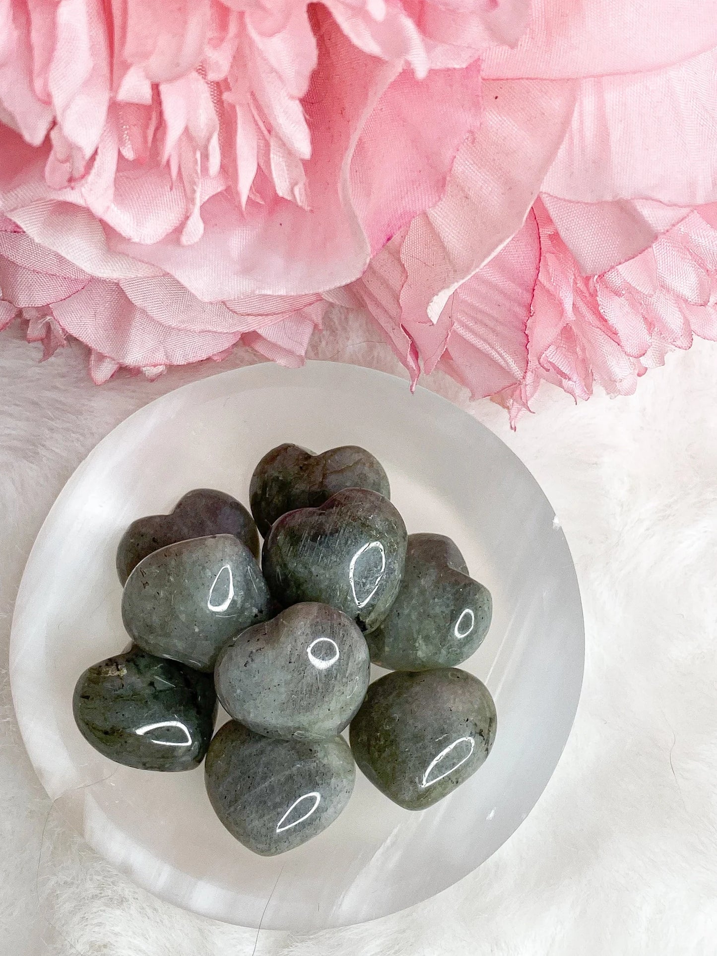 Mini Labradorite Puffy Heart