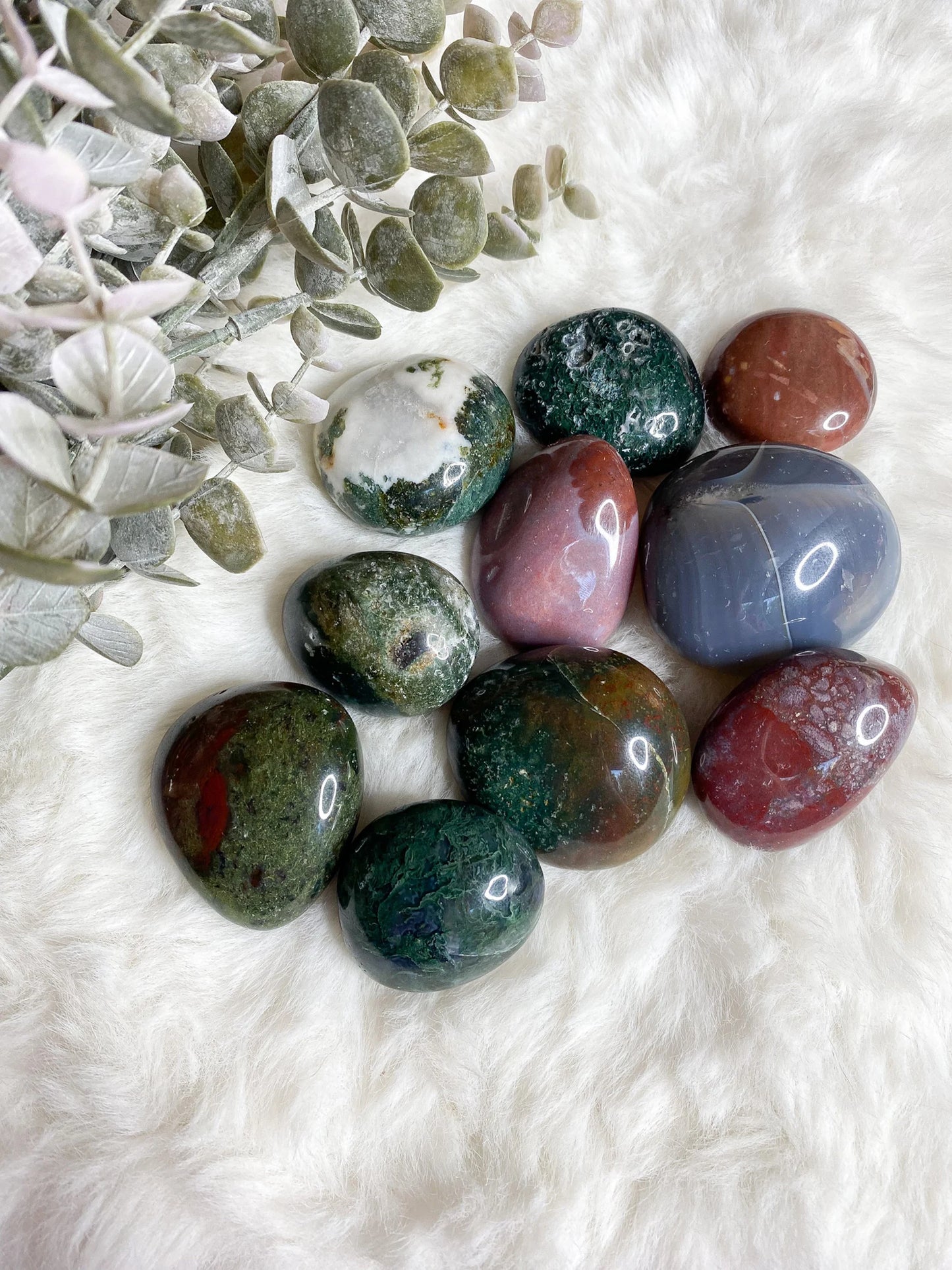 Moss Agate Ocean Jasper Mix Tumbles You Pick