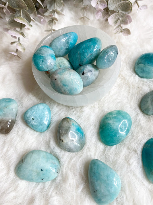 Amazonite With Smoky Quartz Tumble