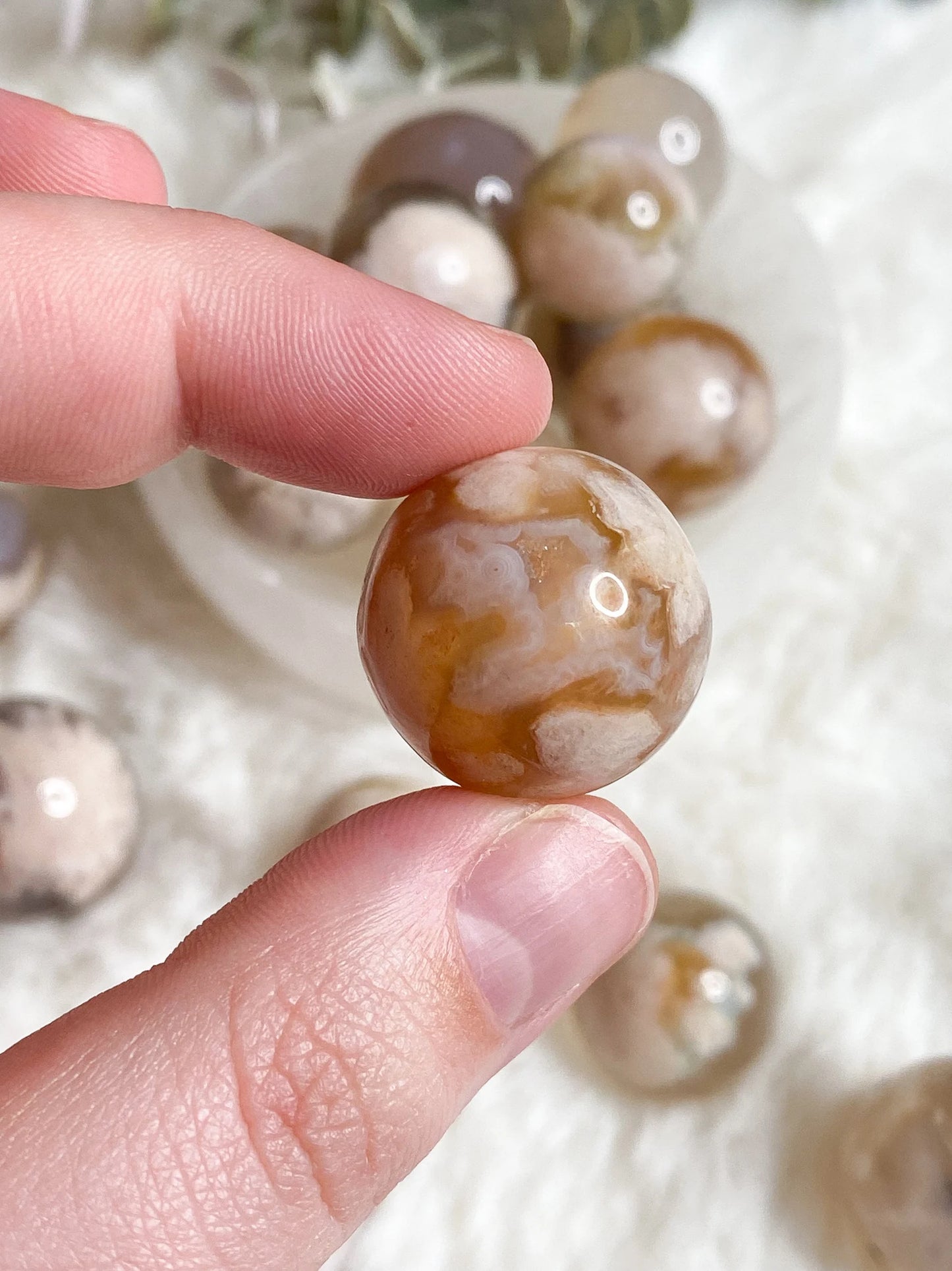 Flower Agate Mini Sphere